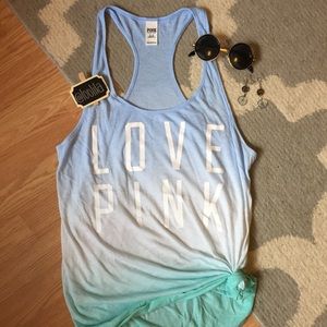PINK Victoria’s Secret blue ombré tank top